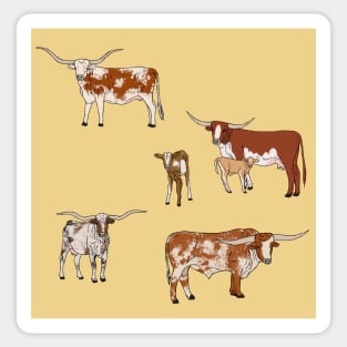 Texas Longhorn Pattern Yellow Sticker